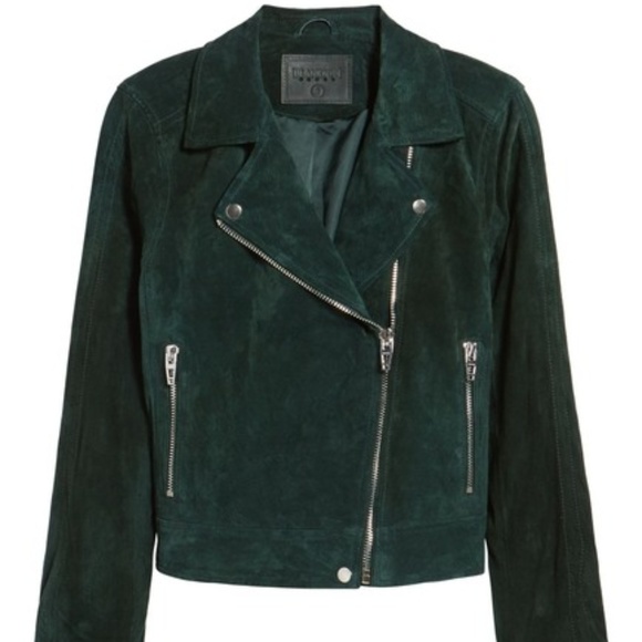 BLANKNYC Suede Moto Jacket Evergreen - Picture 1 of 5